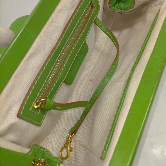 MICHAEL KORS SATCHEL STUNNING GREEN Y2K Shoulder Bag Pebble Leather - Picture 12 of 14